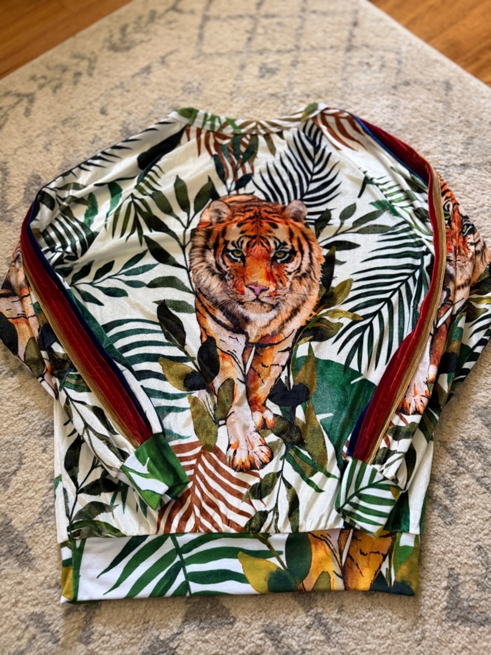 Sold Out Aviator Nation Velour Jungle Tiger Crew - Picture 2 of 7